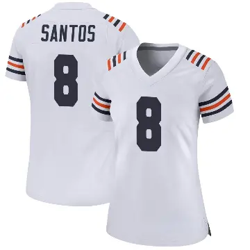＃8 Women's Cairo Santos White Game Chicago Bears Alternate Classic Jersey