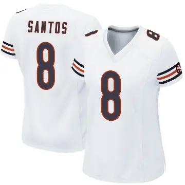 ＃8 Women's Cairo Santos White Game Chicago Bears Jersey