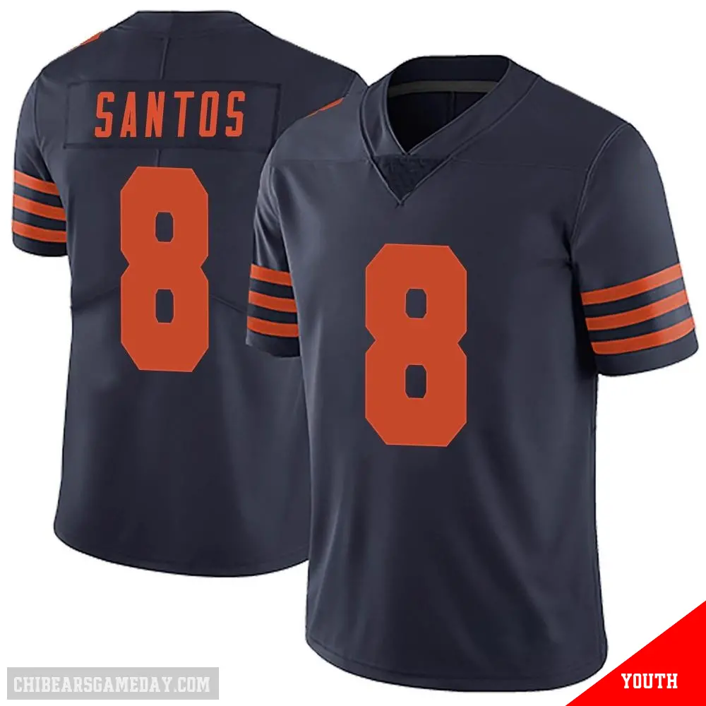 ＃8 Youth Cairo Santos Navy Blue Limited Chicago Bears Alternate Vapor Untouchable Jersey