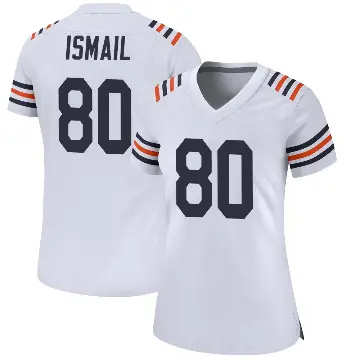 ＃80 Women's Qadir Ismail White Game Chicago Bears Alternate Classic Jersey
