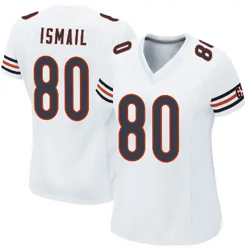 ＃80 Women's Qadir Ismail White Game Chicago Bears Jersey