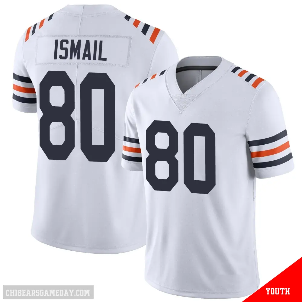 ＃80 Youth Qadir Ismail White Limited Chicago Bears Alternate Classic Vapor Jersey