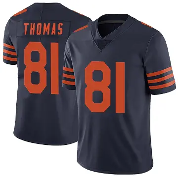 ＃81 Men's Zavion Thomas Navy Blue Limited Chicago Bears Alternate Vapor Untouchable Jersey
