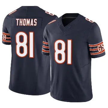 ＃81 Men's Zavion Thomas Navy Limited Chicago Bears Vapor F.U.S.E. Jersey