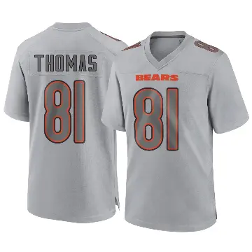 ＃81 Youth Zavion Thomas Gray Game Chicago Bears Atmosphere Fashion Jersey