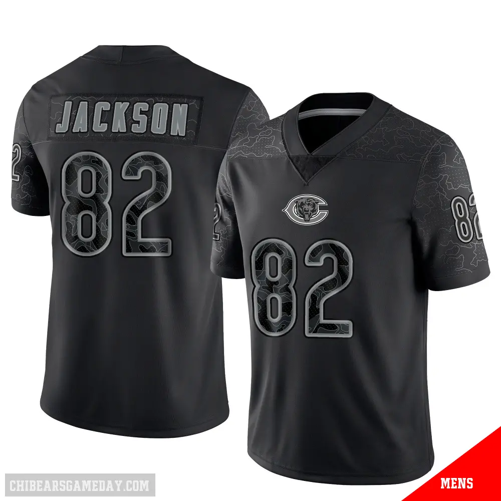 ＃82 Men's John Jackson Black Limited Chicago Bears Reflective Jersey