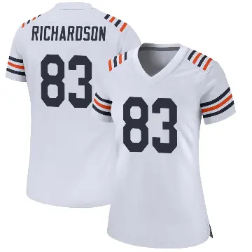 ＃83 Women's JP Richardson White Game Chicago Bears Alternate Classic Jersey