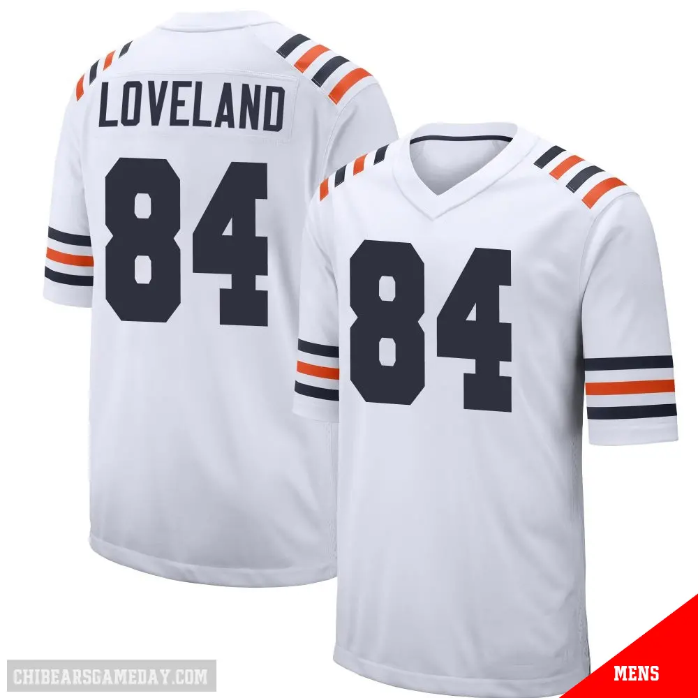 84 Men's Colston Loveland White Game Chicago Bears Alternate