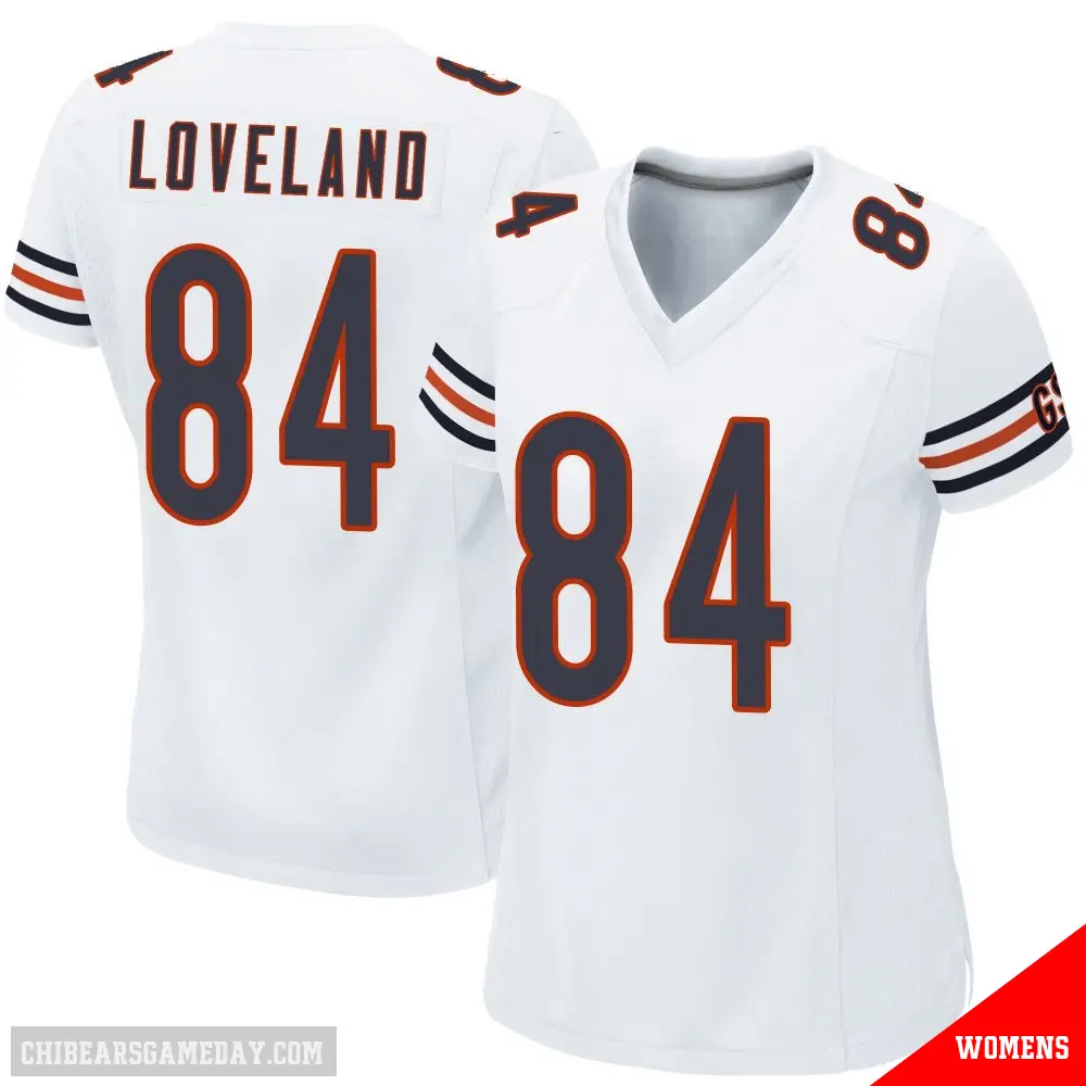 ＃84 Women's Colston Loveland White Game Chicago Bears Jersey