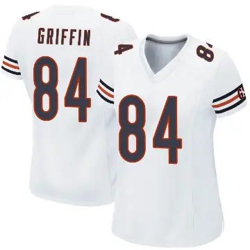 ＃84 Women's Ryan Griffin White Game Chicago Bears Jersey