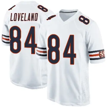 ＃84 Youth Colston Loveland White Game Chicago Bears Jersey