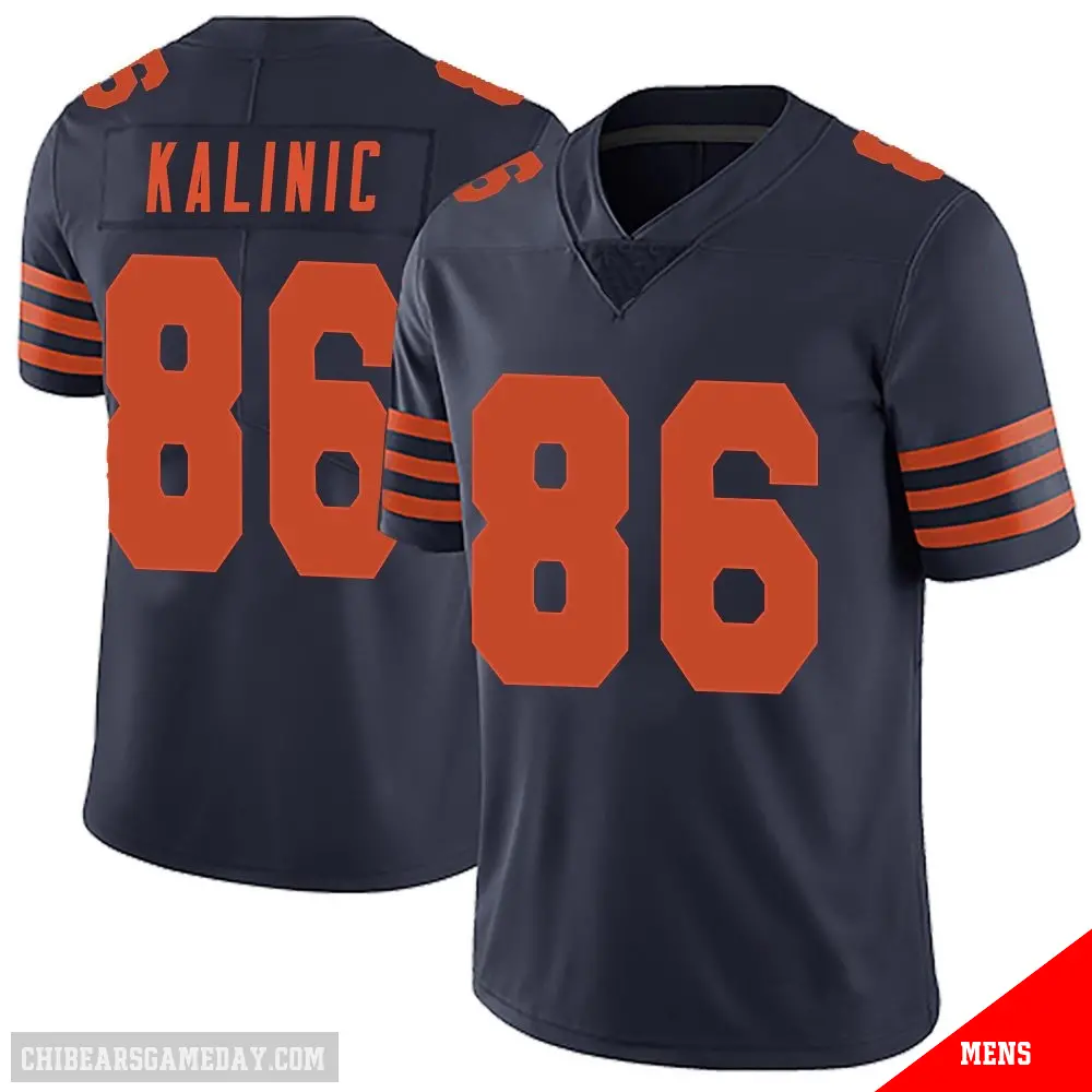 ＃86 Men's Nikola Kalinic Navy Blue Limited Chicago Bears Alternate Vapor Untouchable Jersey