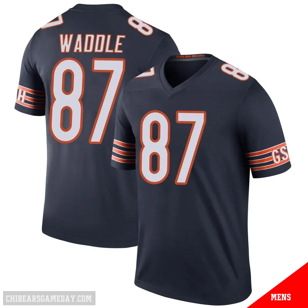 ＃87 Men's Tom Waddle Navy Legend Chicago Bears Color Rush Jersey