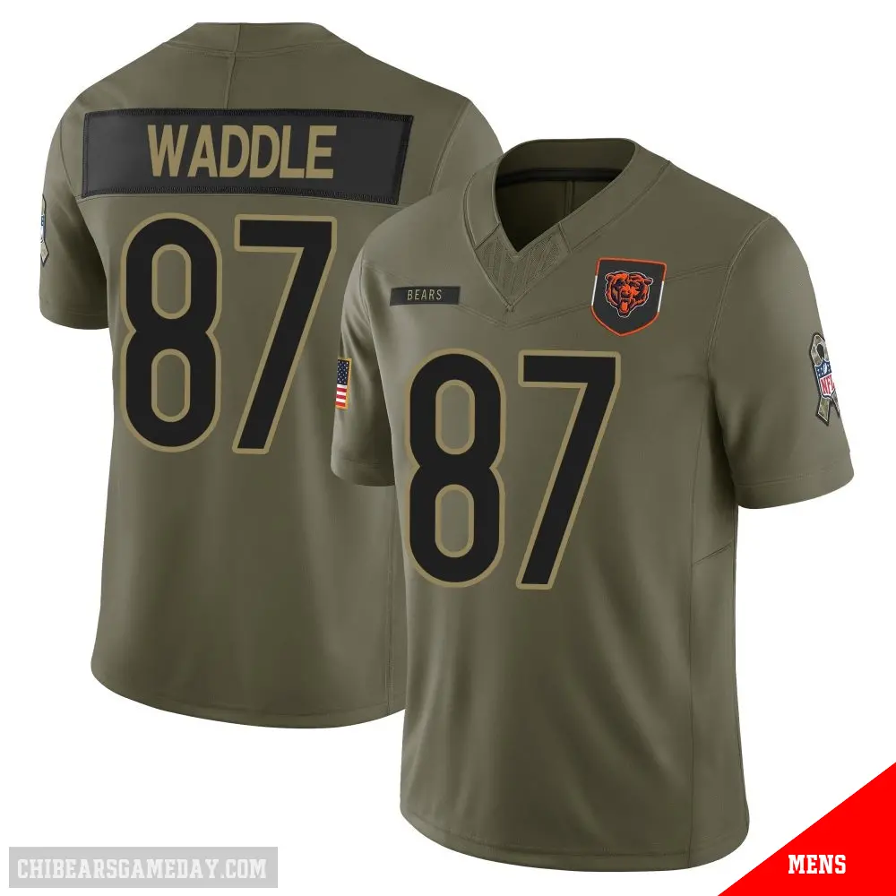 ＃87 Men's Tom Waddle Olive Limited Chicago Bears 2025 Salute to Service Jersey