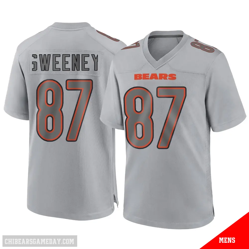 ＃87 Men's Tommy Sweeney Gray Game Chicago Bears Atmosphere Fashion Jersey