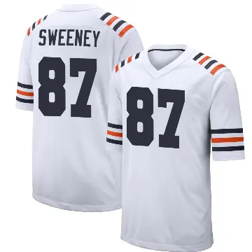＃87 Men's Tommy Sweeney White Game Chicago Bears Alternate Classic Jersey