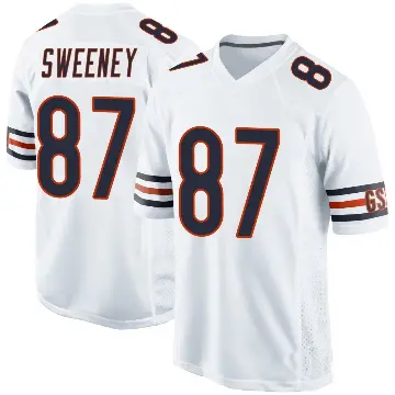 ＃87 Men's Tommy Sweeney White Game Chicago Bears Jersey