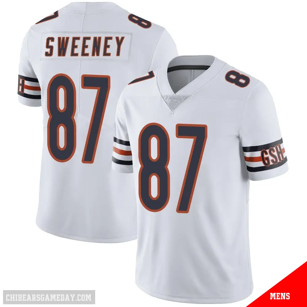 ＃87 Men's Tommy Sweeney White Limited Chicago Bears Vapor Untouchable Jersey