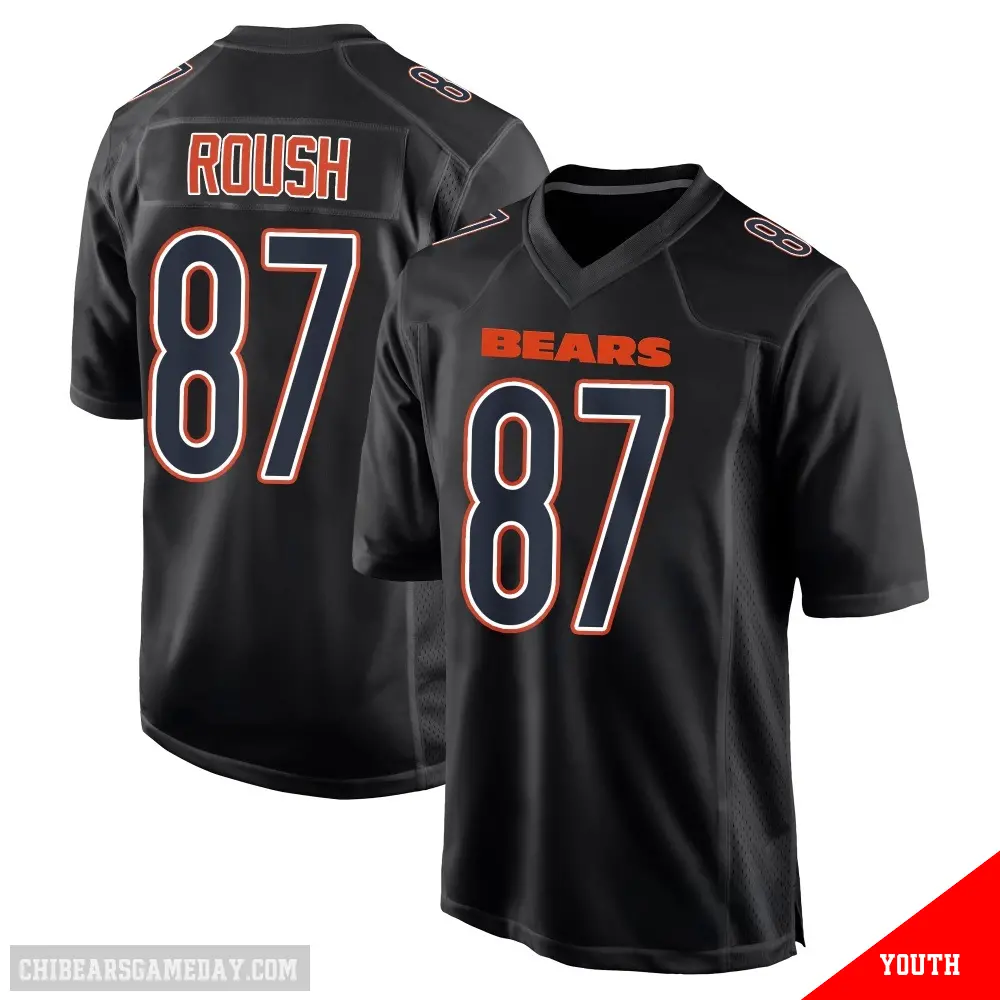 ＃87 Youth Sam Roush Black Game Chicago Bears Carbon Fashion Jersey