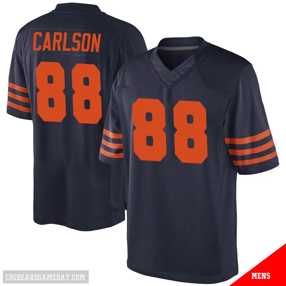 ＃88 Men's Stephen Carlson Navy Blue Game Chicago Bears Alternate Jersey