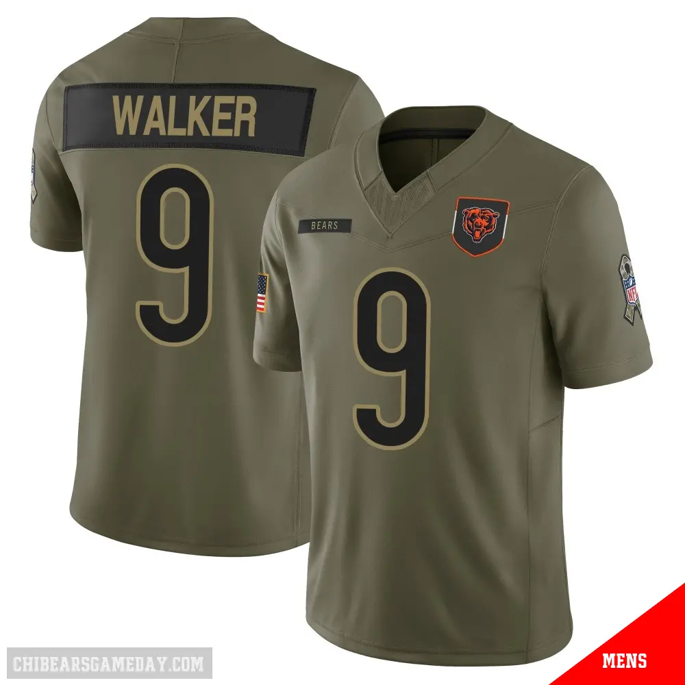 ＃9 Men's Jahdae Walker Olive Limited Chicago Bears 2025 Salute to Service Jersey