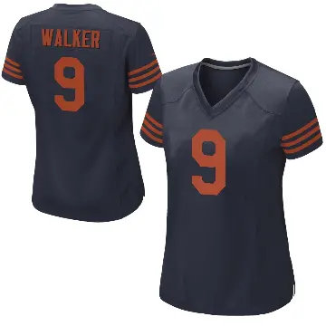 ＃9 Women's Jahdae Walker Navy Blue Game Chicago Bears Alternate Jersey