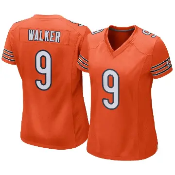 ＃9 Women's Jahdae Walker Orange Game Chicago Bears Alternate Jersey