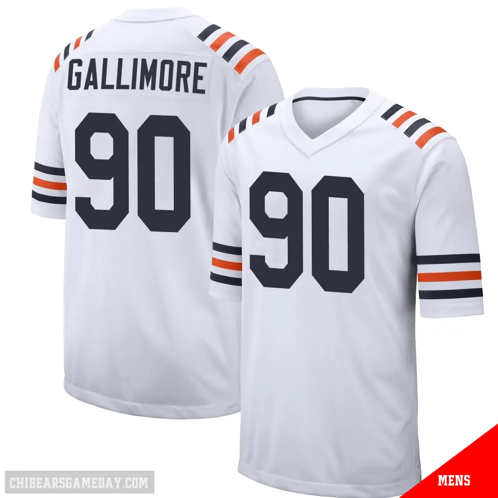 ＃90 Men's Neville Gallimore White Game Chicago Bears Alternate Classic Jersey