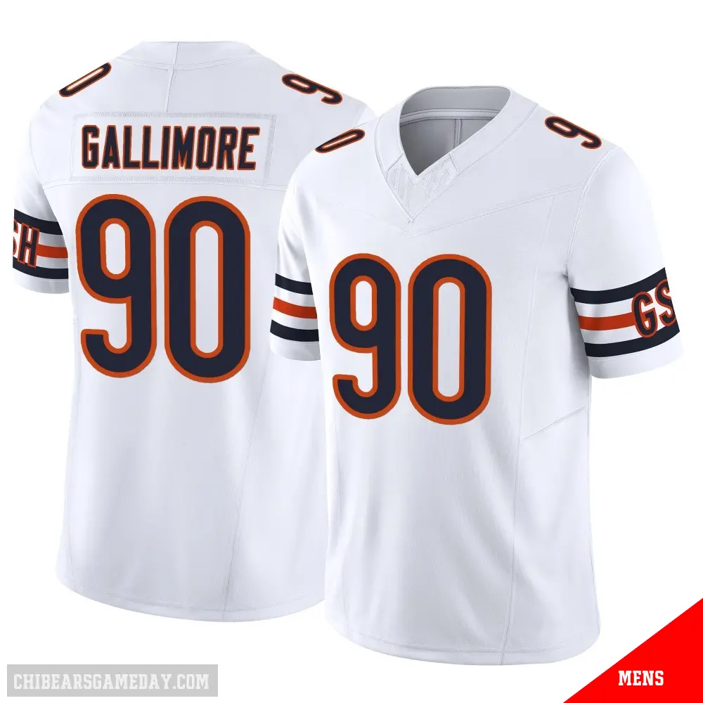 ＃90 Men's Neville Gallimore White Limited Chicago Bears Vapor F.U.S.E. Jersey