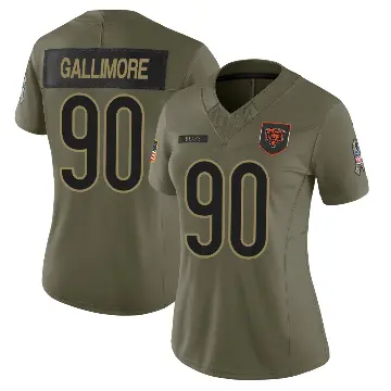＃90 Women's Neville Gallimore Olive Limited Chicago Bears 2025 Salute to Service Jersey