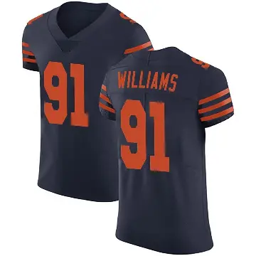 ＃91 Men's Chris Williams Navy Blue Elite Chicago Bears Alternate Vapor Untouchable Jersey