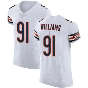 ＃91 Men's Chris Williams White Elite Chicago Bears Vapor Untouchable Jersey