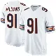 ＃91 Men's Chris Williams White Game Chicago Bears Jersey