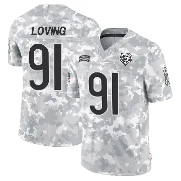 ＃91 Men's Jayden Loving Arctic Camo Limited Chicago Bears 2024 Salute to Service Jersey