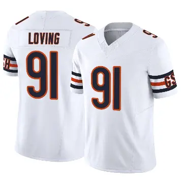 ＃91 Men's Jayden Loving White Limited Chicago Bears Vapor F.U.S.E. Jersey