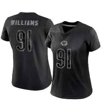 ＃91 Women's Chris Williams Black Limited Chicago Bears Reflective Jersey
