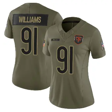 ＃91 Women's Chris Williams Olive Limited Chicago Bears 2025 Salute to Service Jersey