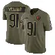 ＃91 Youth Chris Williams Olive Limited Chicago Bears 2025 Salute to Service Jersey