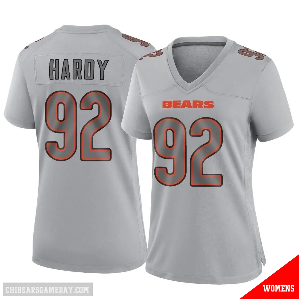 ＃92 Women's Daniel Hardy Gray Game Chicago Bears Atmosphere Fashion Jersey