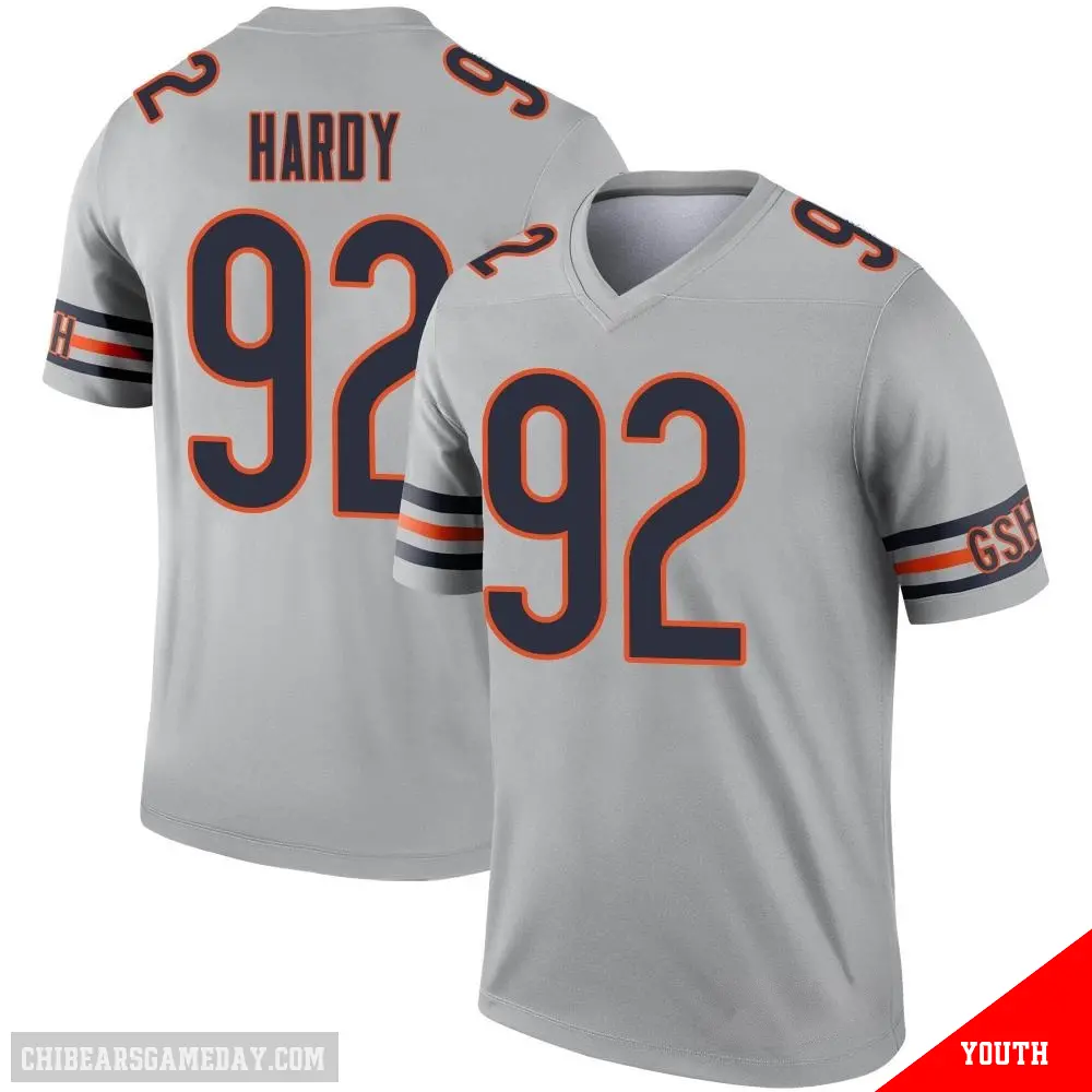 ＃92 Youth Daniel Hardy Legend Chicago Bears Inverted Silver Jersey
