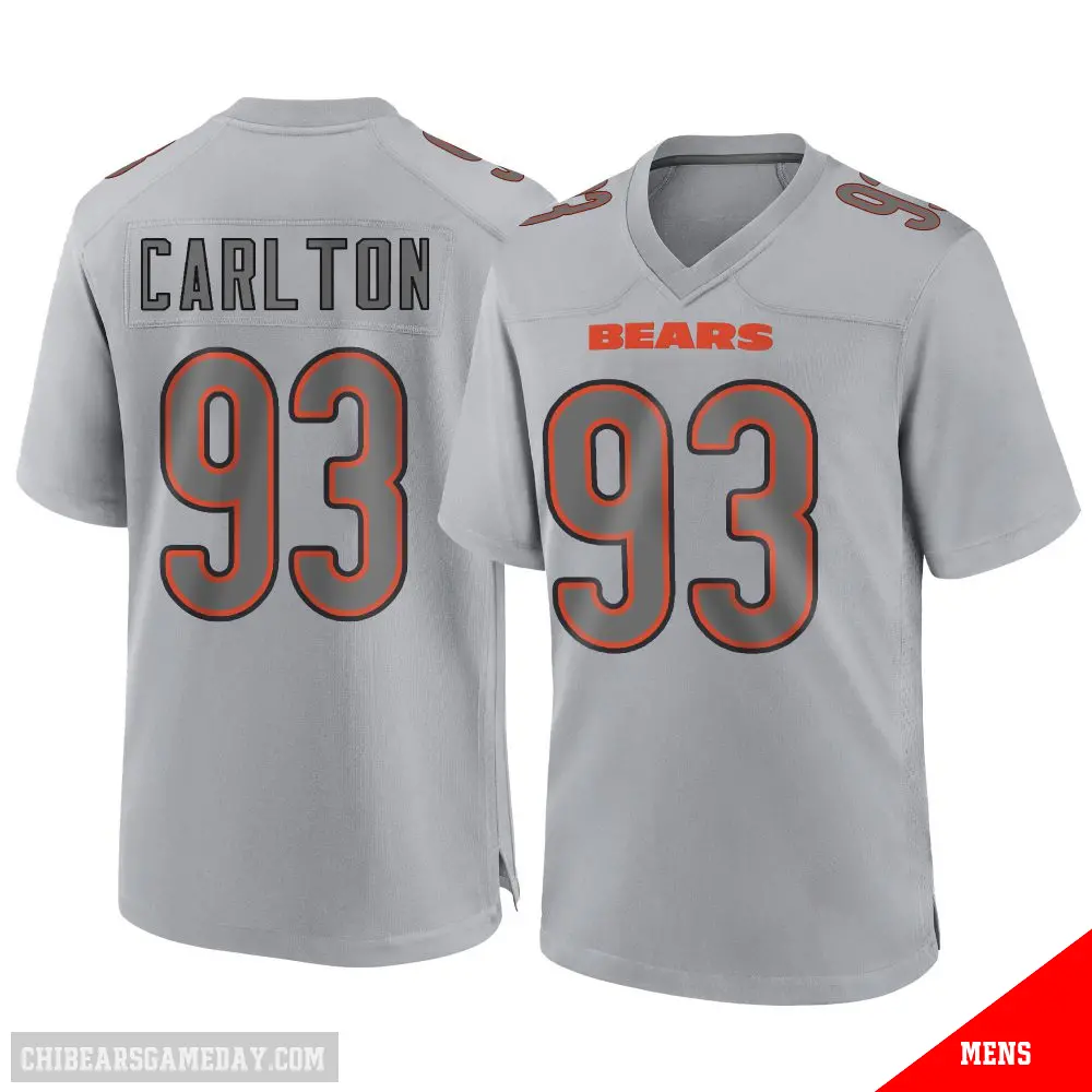 ＃93 Men's Xavier Carlton Gray Game Chicago Bears Atmosphere Fashion Jersey