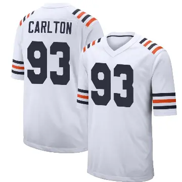 ＃93 Men's Xavier Carlton White Game Chicago Bears Alternate Classic Jersey