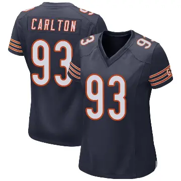 ＃93 Women's Xavier Carlton Navy Game Chicago Bears Team Color Jersey
