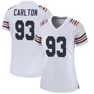 ＃93 Women's Xavier Carlton White Game Chicago Bears Alternate Classic Jersey