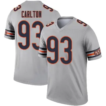 ＃93 Youth Xavier Carlton Legend Chicago Bears Inverted Silver Jersey