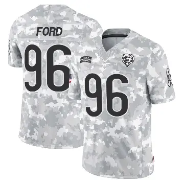 ＃96 Men's Jonathan Ford Arctic Camo Limited Chicago Bears 2024 Salute to Service Jersey