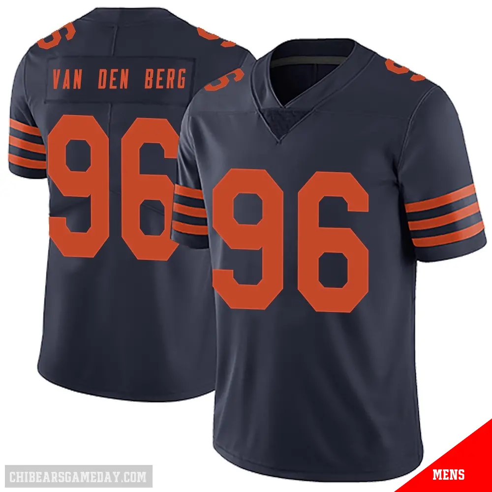 ＃96 Men's Jordan van den Berg Navy Blue Limited Chicago Bears Alternate Vapor Untouchable Jersey