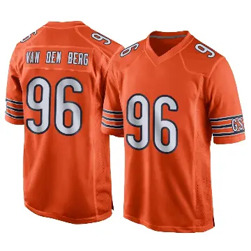 ＃96 Men's Jordan van den Berg Orange Game Chicago Bears Alternate Jersey