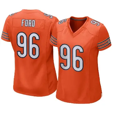 ＃96 Women's Jonathan Ford Orange Game Chicago Bears Alternate Jersey