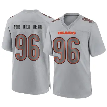 ＃96 Youth Jordan van den Berg Gray Game Chicago Bears Atmosphere Fashion Jersey